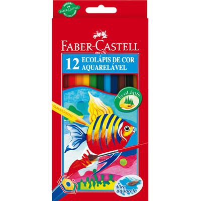 LÁPIS DE COR FABER 12 CORES - GRÁTIS MANUAL DE TÉCNICA DE AQUARELA